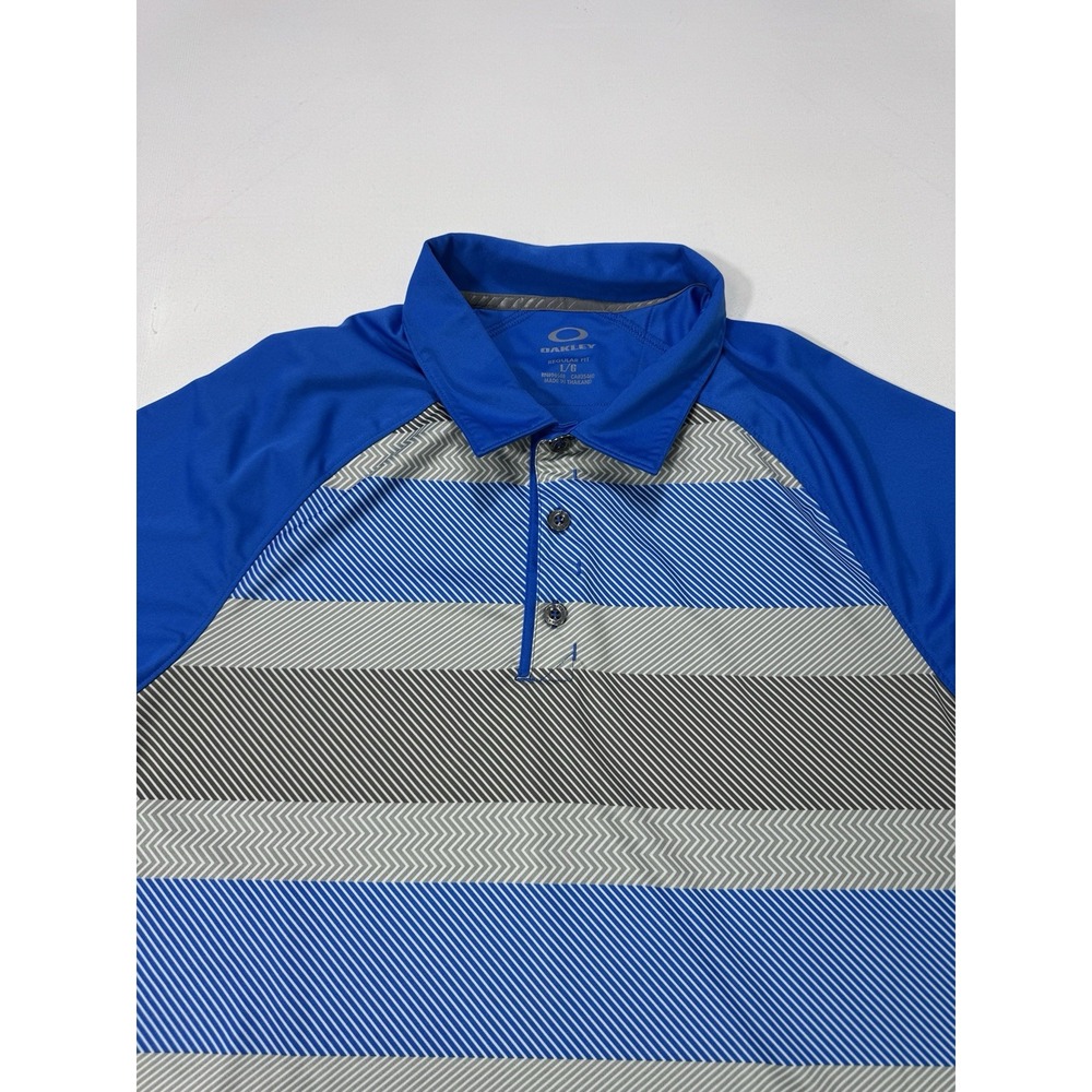 Oakley Men's Large Regular Fit Hydrolix Polo Shirt Performance Blue Golf Active